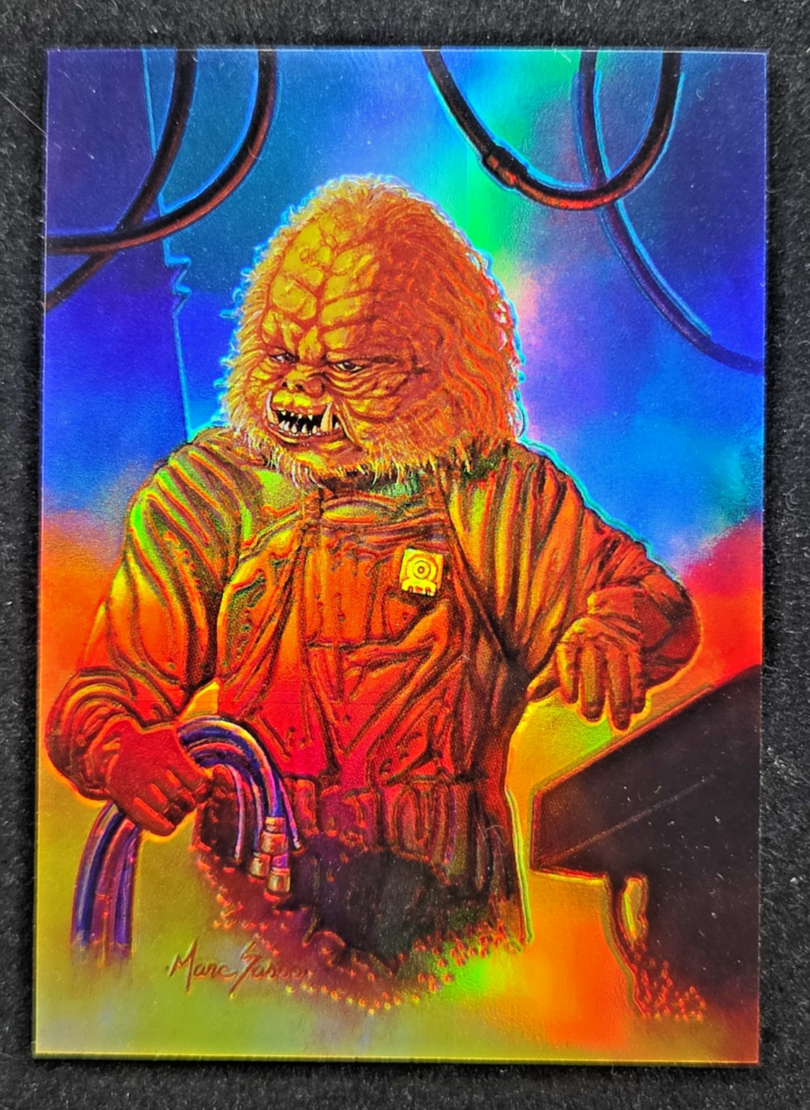 1996 Star Wars Finest Topps GOLD Refractor Card #58 Ugnaughts Life Forms