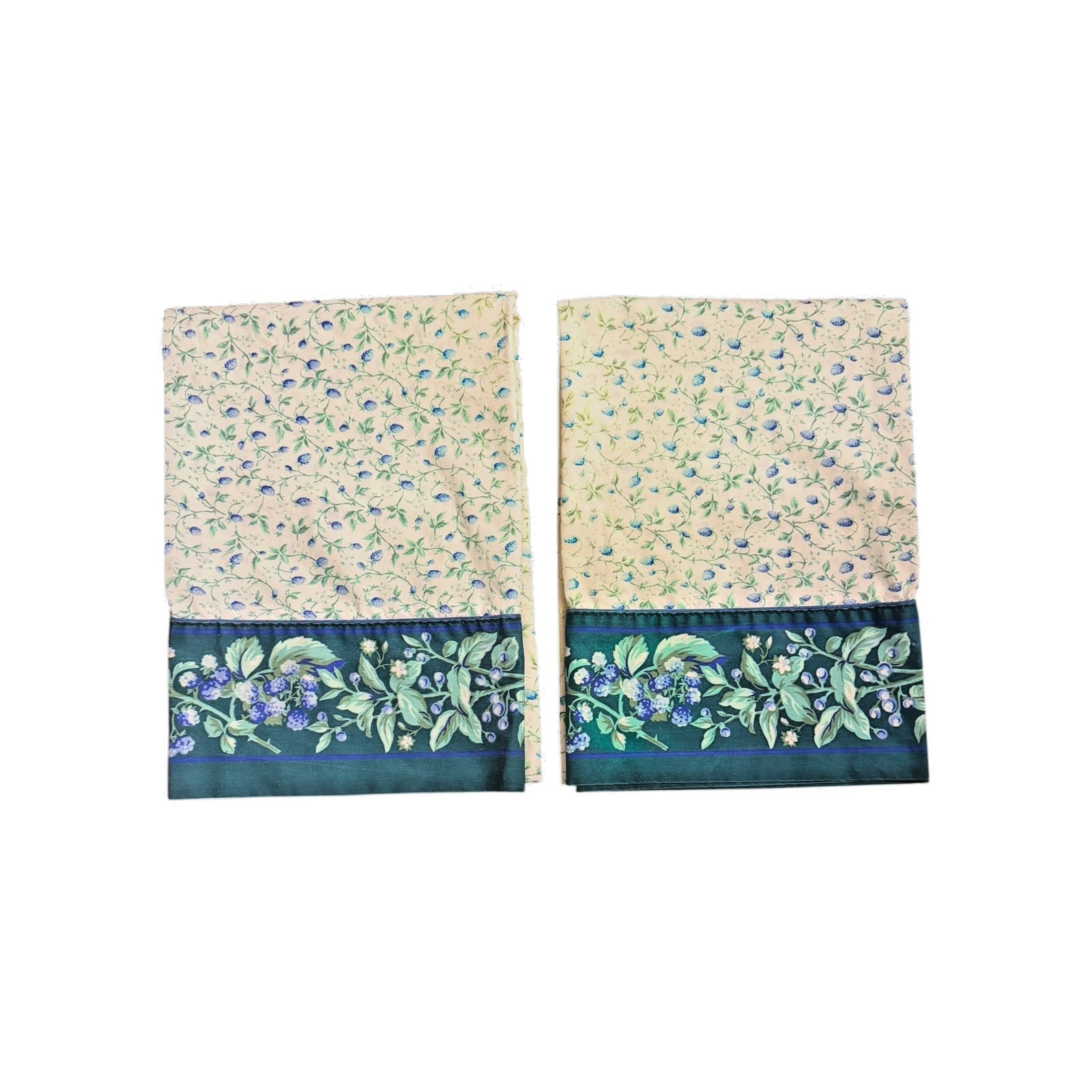 Vintage Laura Ashley Bramble Berry Pillowcases Pair Standard Cotton USA