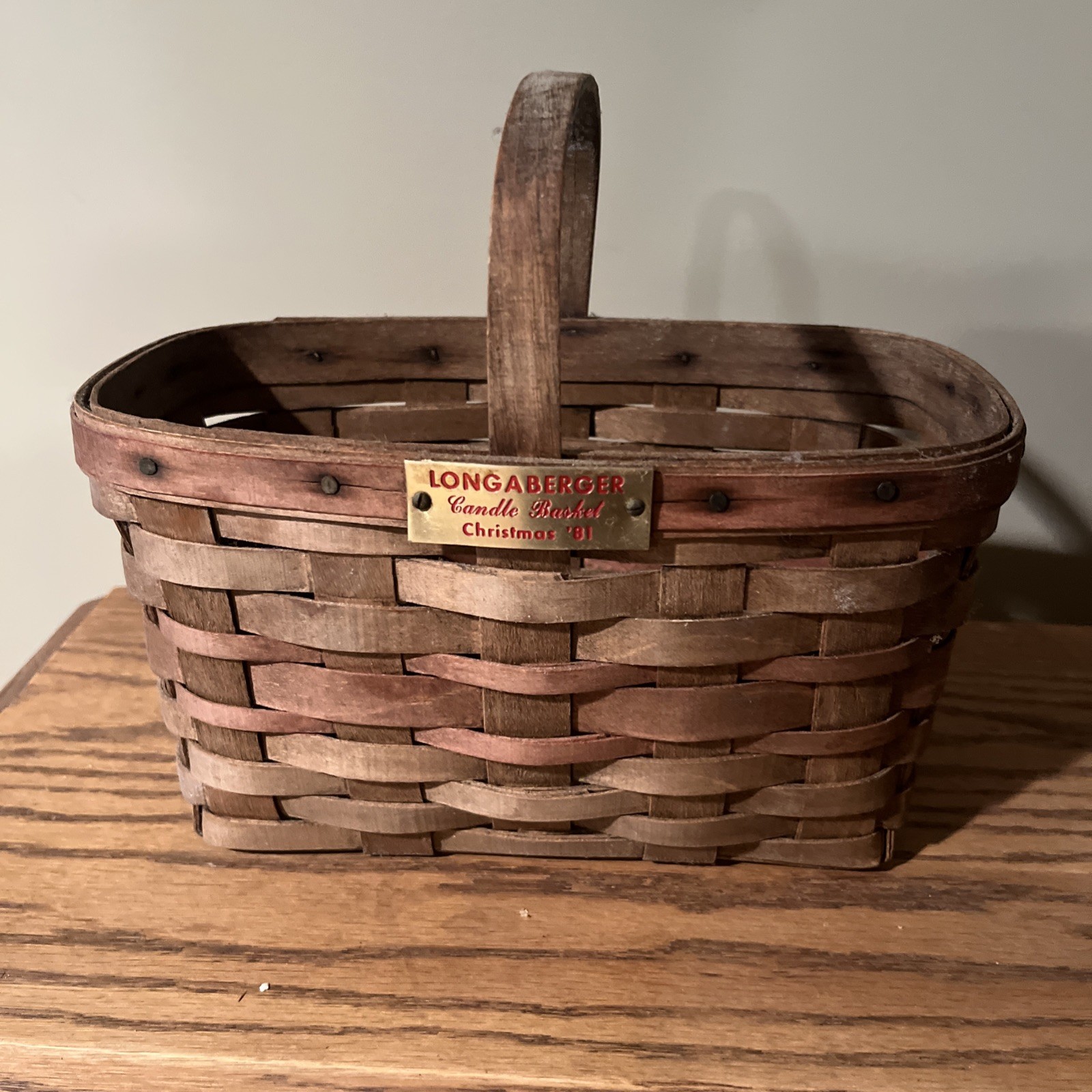 Longaberger 1981 Christmas Candle Basket Red Tag Vintage - Extremely  Rare - 1st