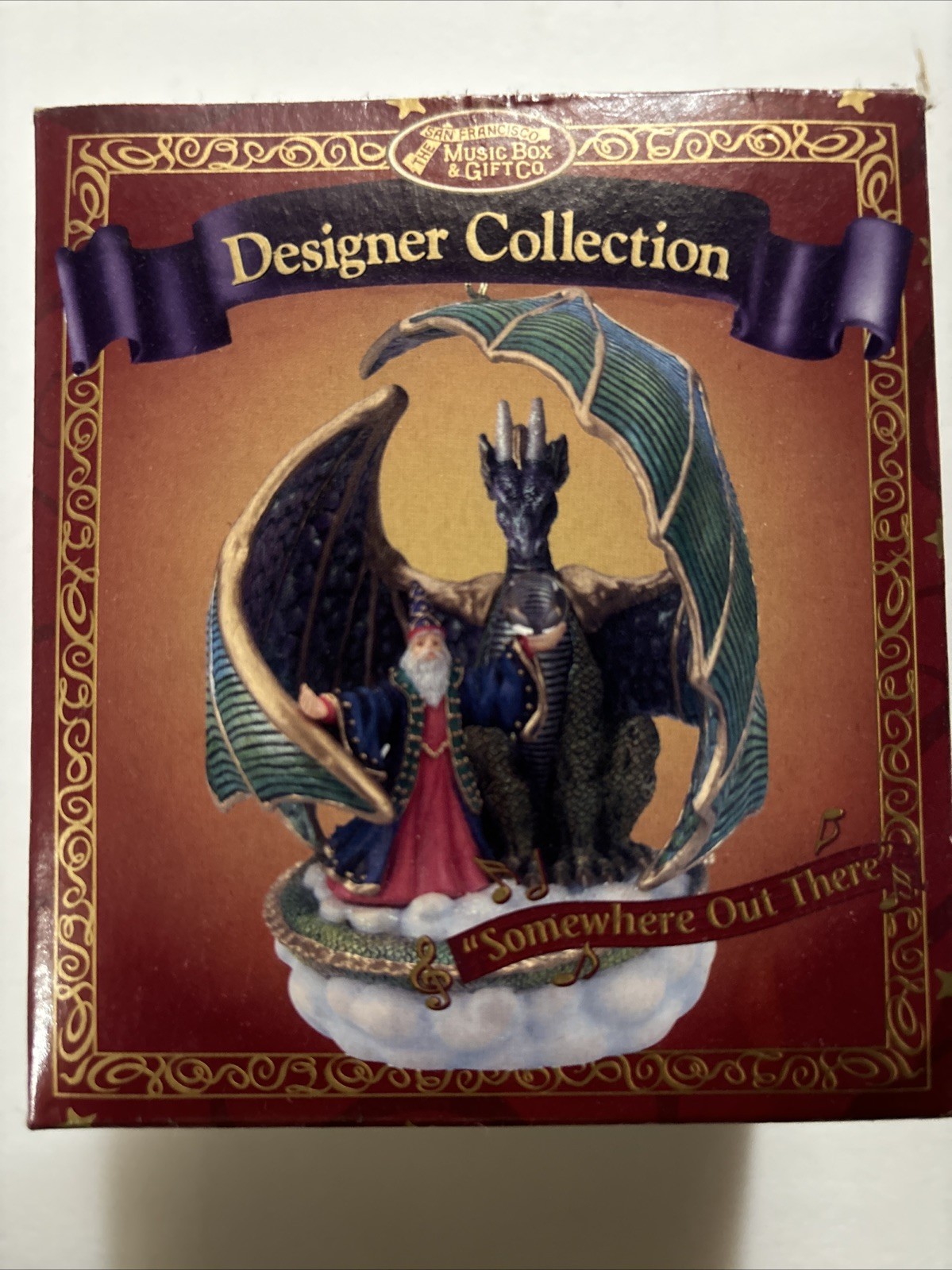 Crystal Visions Dragon w/Merlin Christmas Ornament by San Francisco Music Box Co Crystal Visions Dragon w/Merlin Christmas Ornament by San Francisco Music Box Co