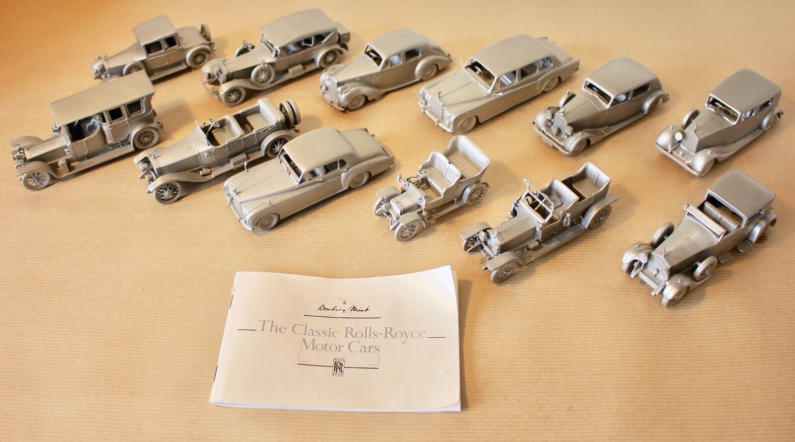 Danbury Mint Classic Rolls Royce Model Car Collection Pewter.