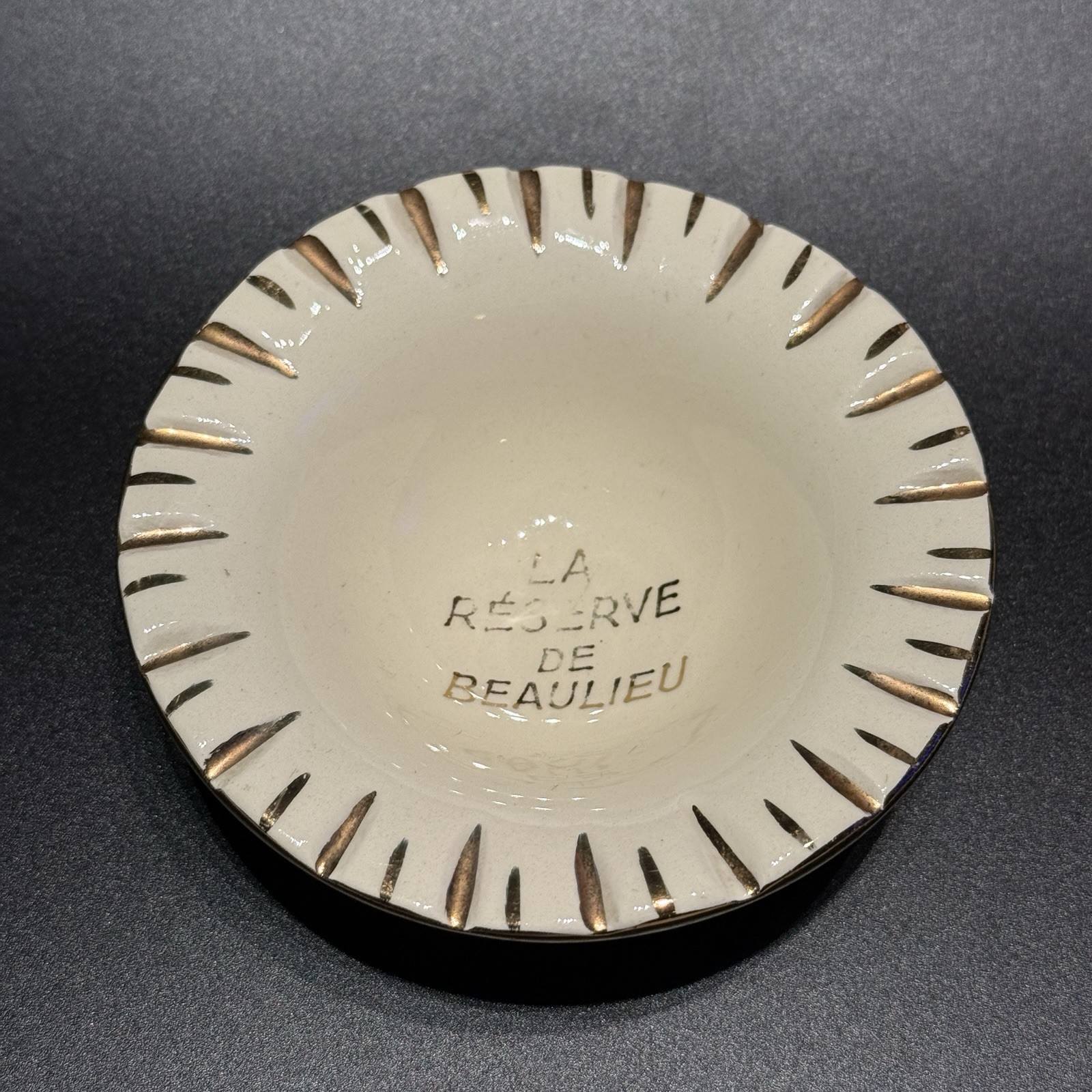 Hotel La Reserve De Beaulieu NICE France RIVERA Vintage Ceramic Ashtray Catchall
