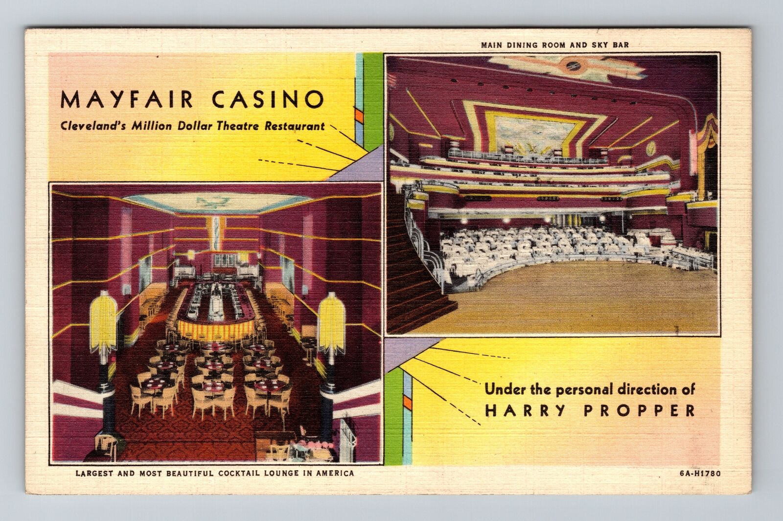 Cleveland OH-Ohio, Mayfair Casino, Cocktail Lounge, Dining, Vintage Postcard