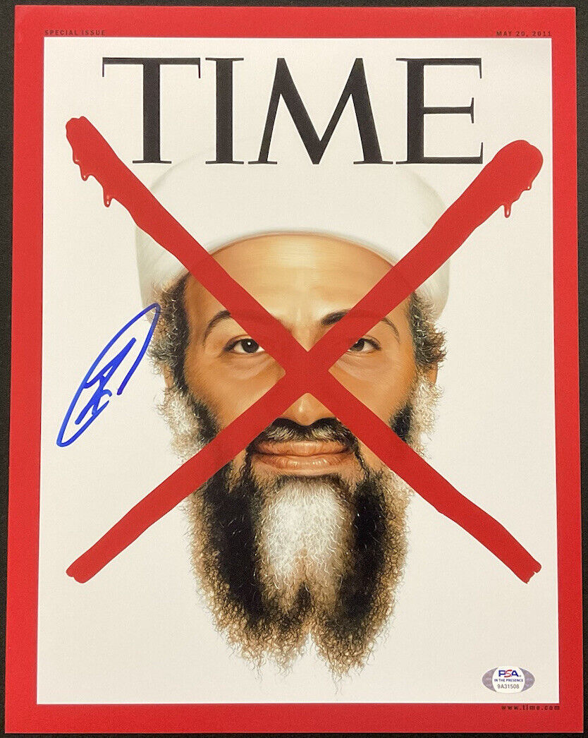 Rob O’Neill Signed Time Cover 11x14 Photo Navy Seal Shot Bin Laden PSA 9A31508