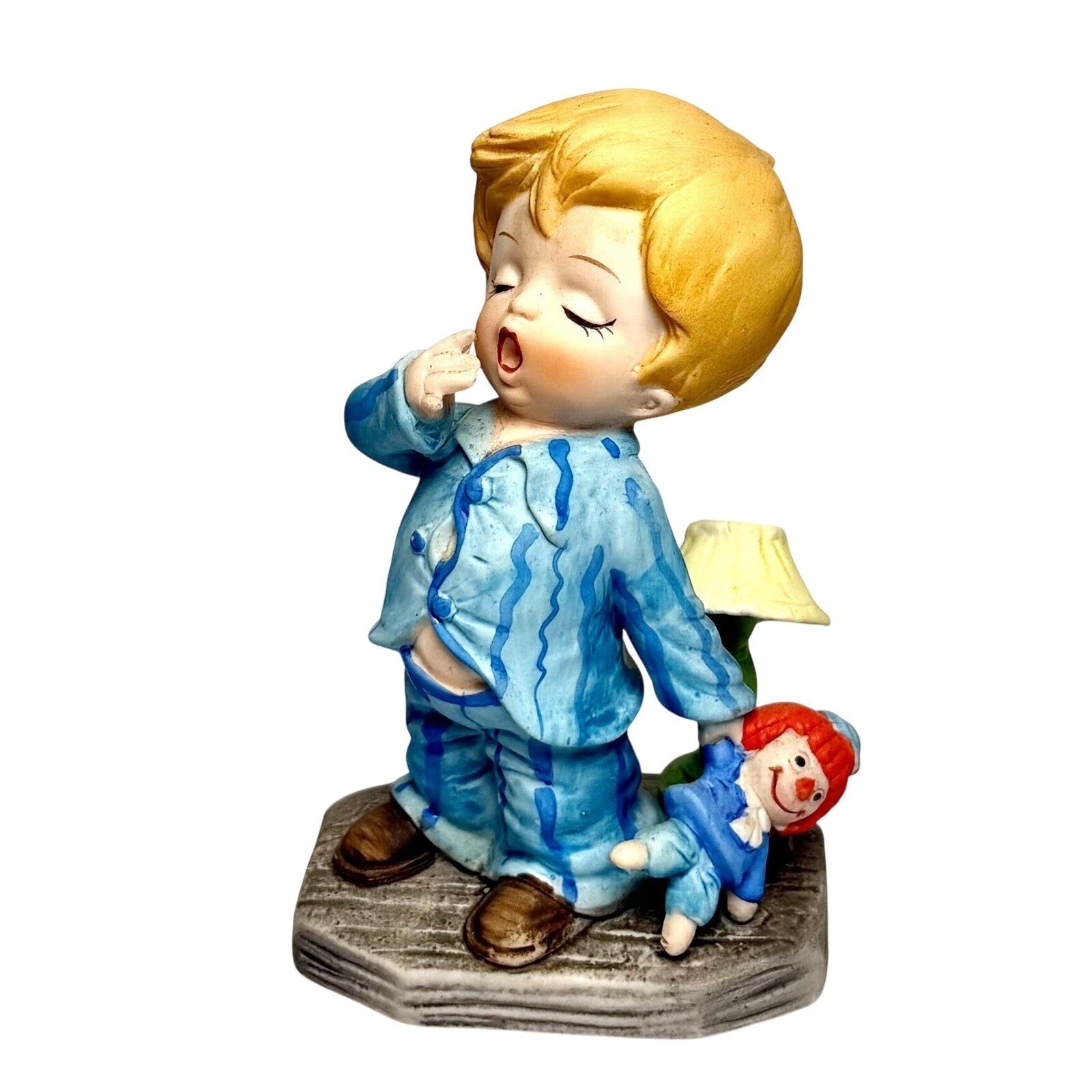 Vintage 1977 Yawning Boy Pajamas Raggedy Ann Doll Porcelain Figurine Vintage 1977 Yawning Boy Pajamas Raggedy Ann Doll Porcelain Figurine