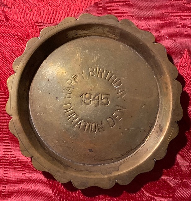 1945 World War II Brass Trench Art Ash Tray
