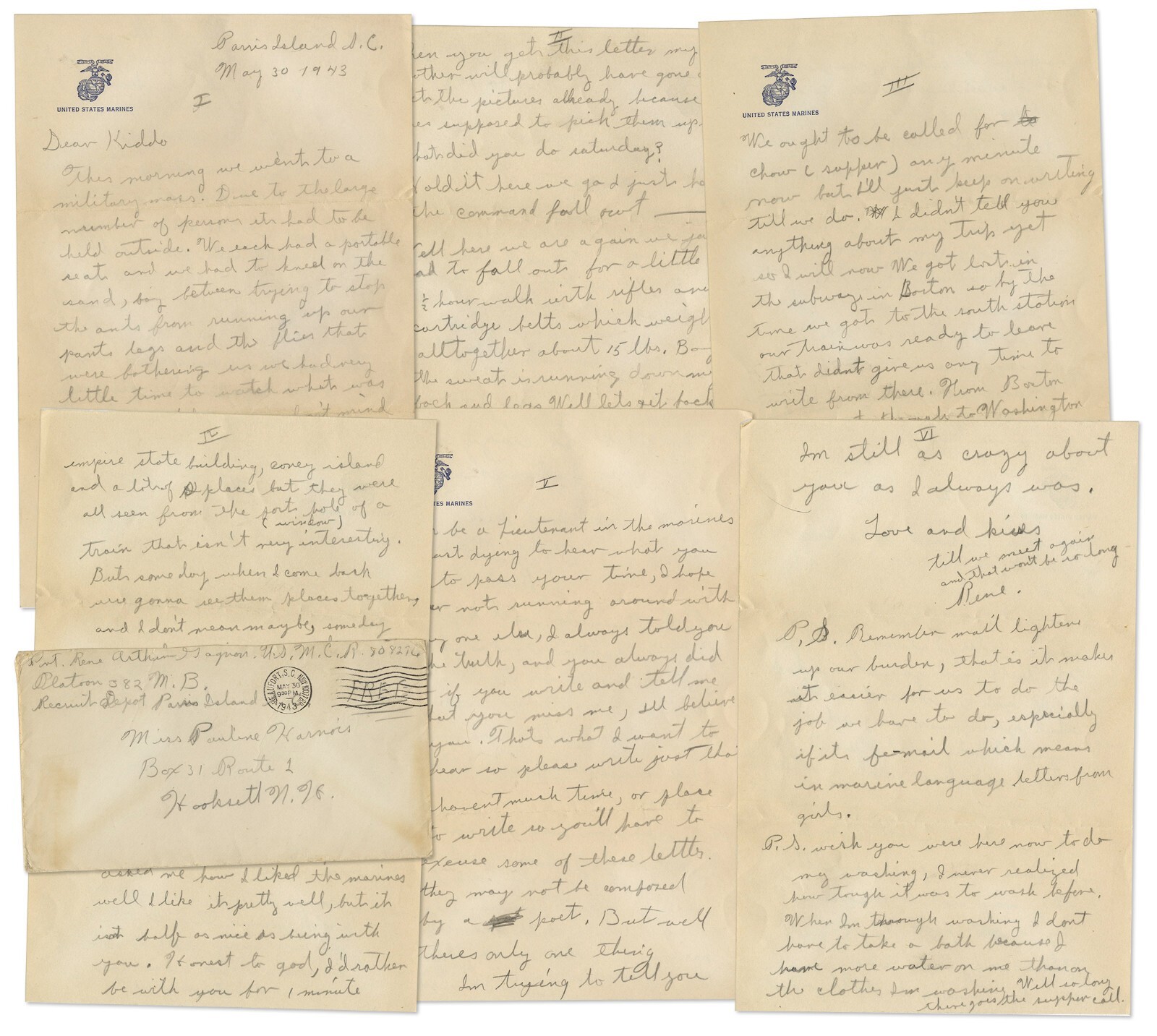Rene Gagnon WWII-Dated Autograph Letter Signed