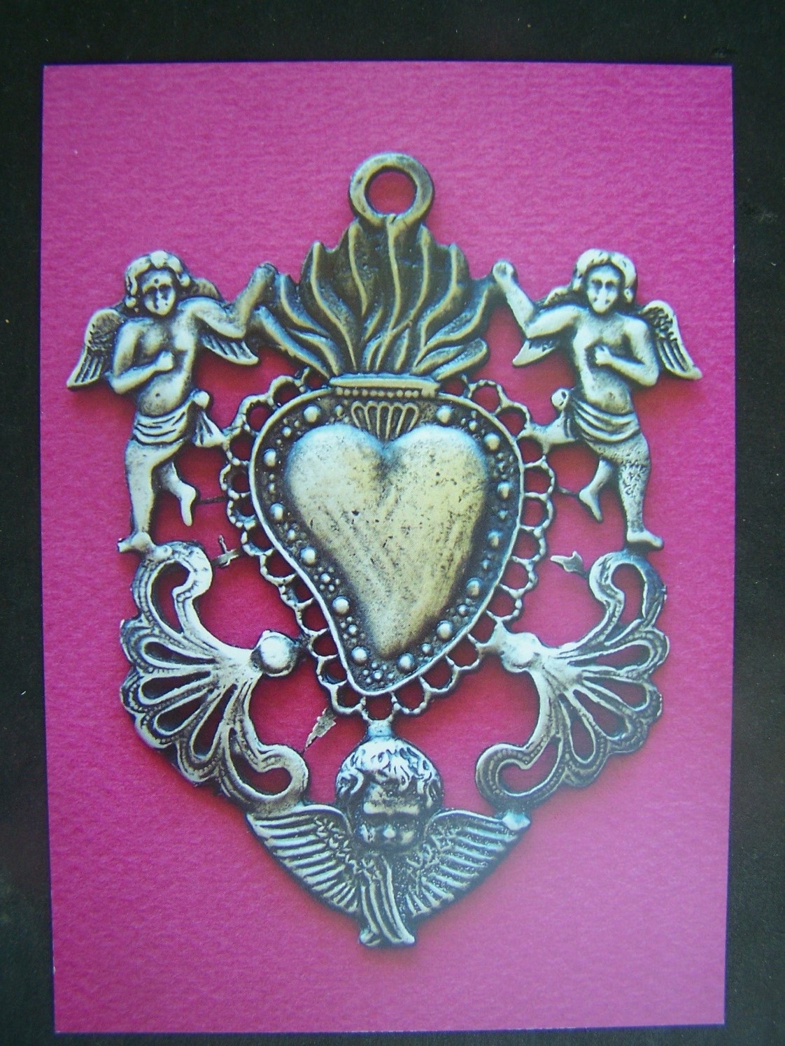 Lot of 12 Milagro Picture Post Cards - Sacred Heart with Angels Ex Voto - Nice