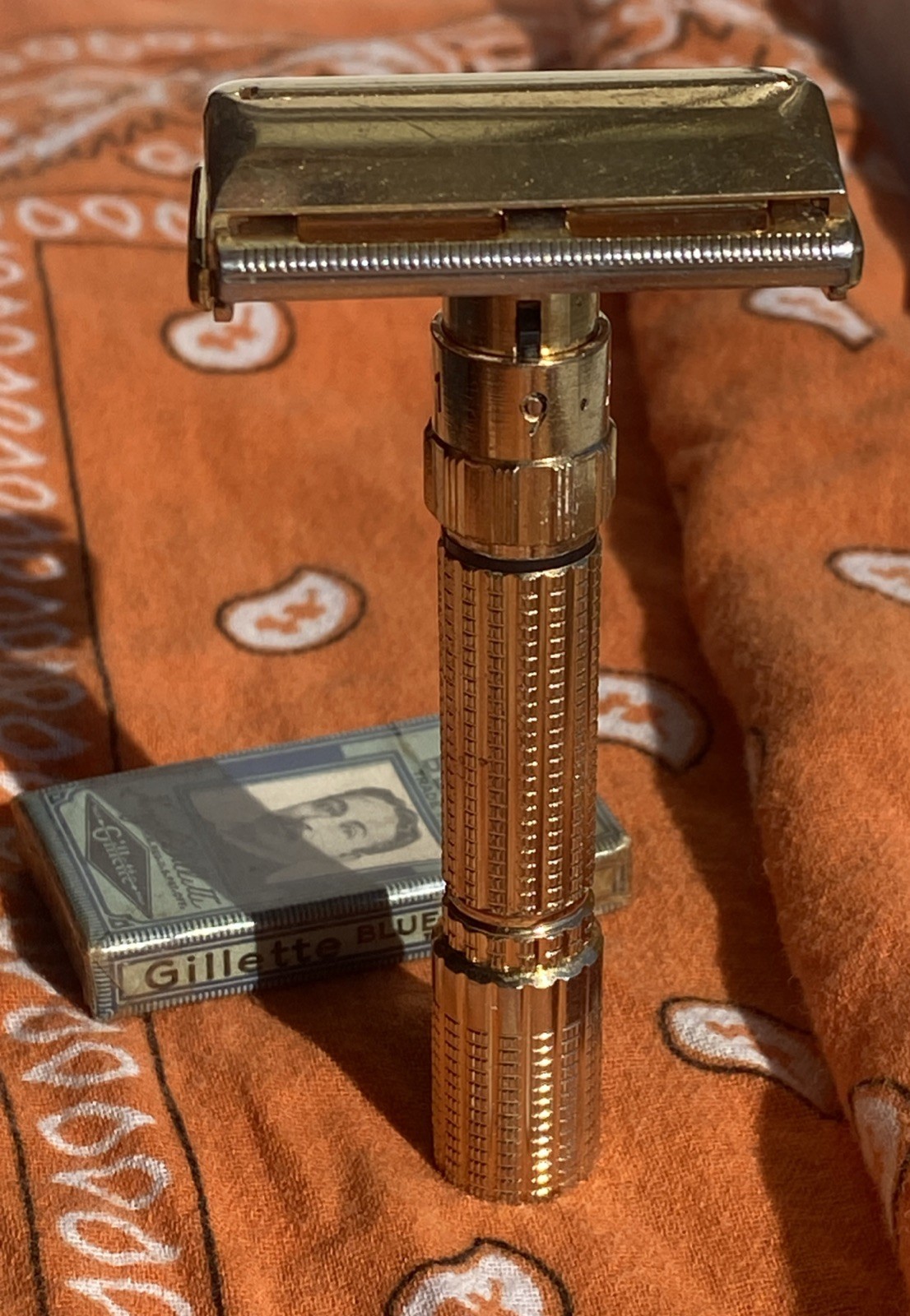 1958 Gillette Executive Gold Plated Fatboy Adjustable Safety Razor D3 Vintage
