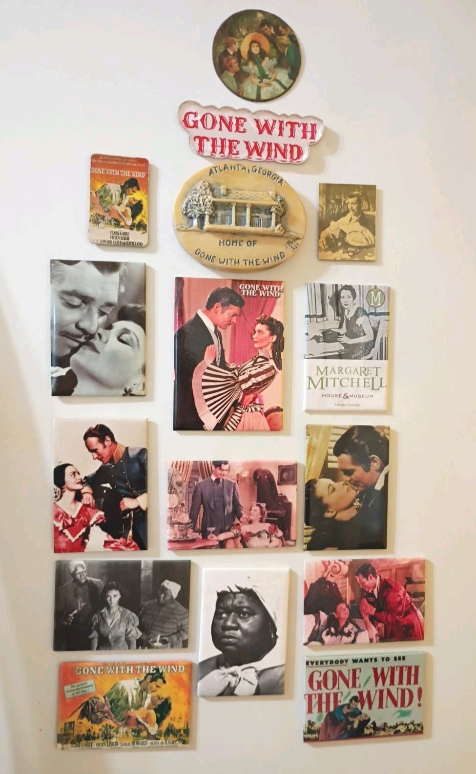 16 Vintage GONE WITH THE WIND Refrigerator Magnets GWTW Souvenirs Unique & Rare