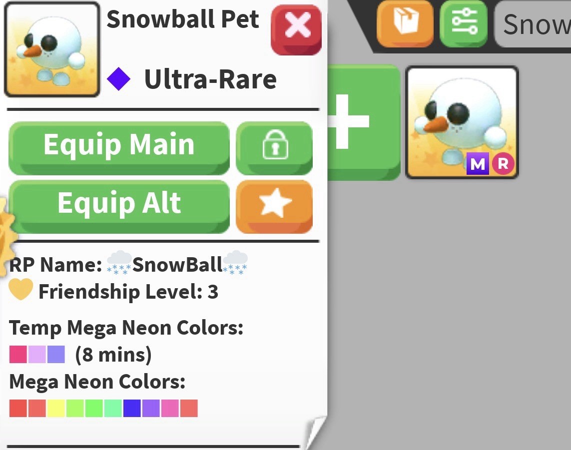 Mega SnowBall Pet- Adopt Me 