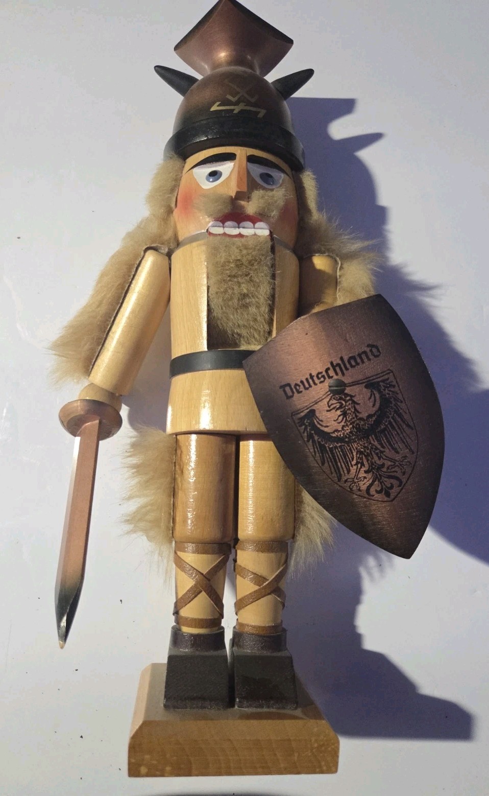 Vintage Steinbach Hermann Cheruscan Nutcracker German Viking Shield Sword 15\