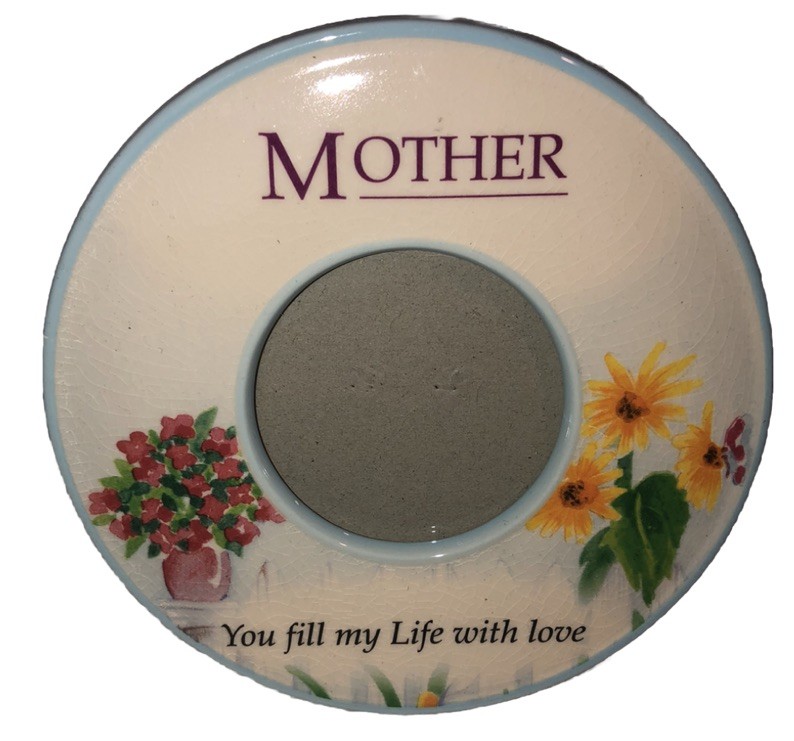 Cute Vintage Ceramic Picture Photo Frame Mother You Fill My Life With Love 