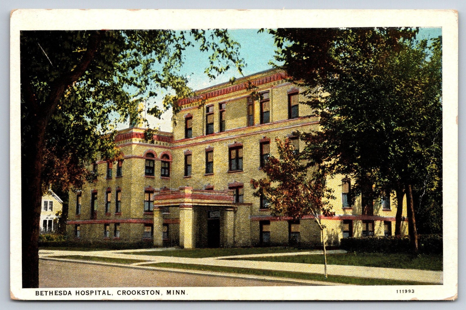 Postcard Bethesda Hospital Crookston Minnesota MN Medical C1930 White Border