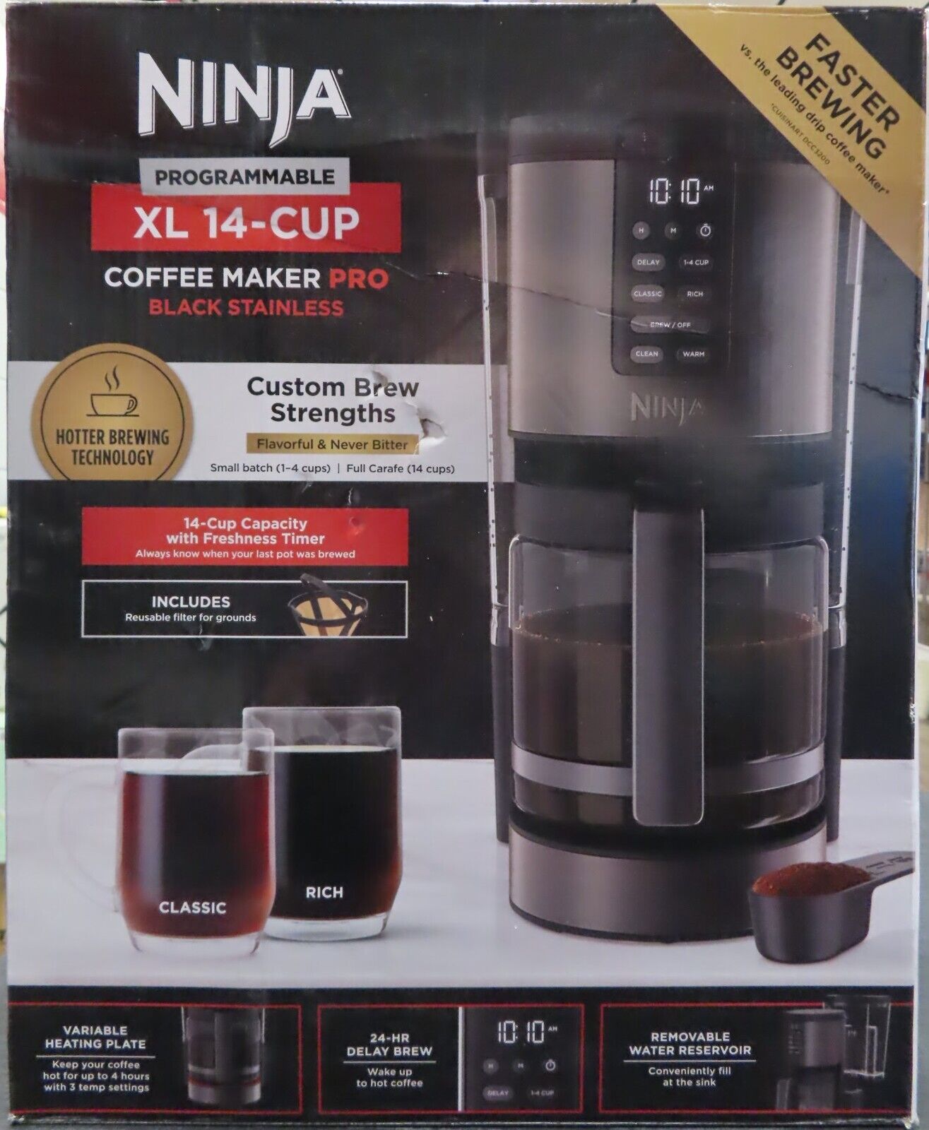 Ninja Programmable XL 14-Cup Coffee Maker PRO, Black &Stainless (DCM201BK)