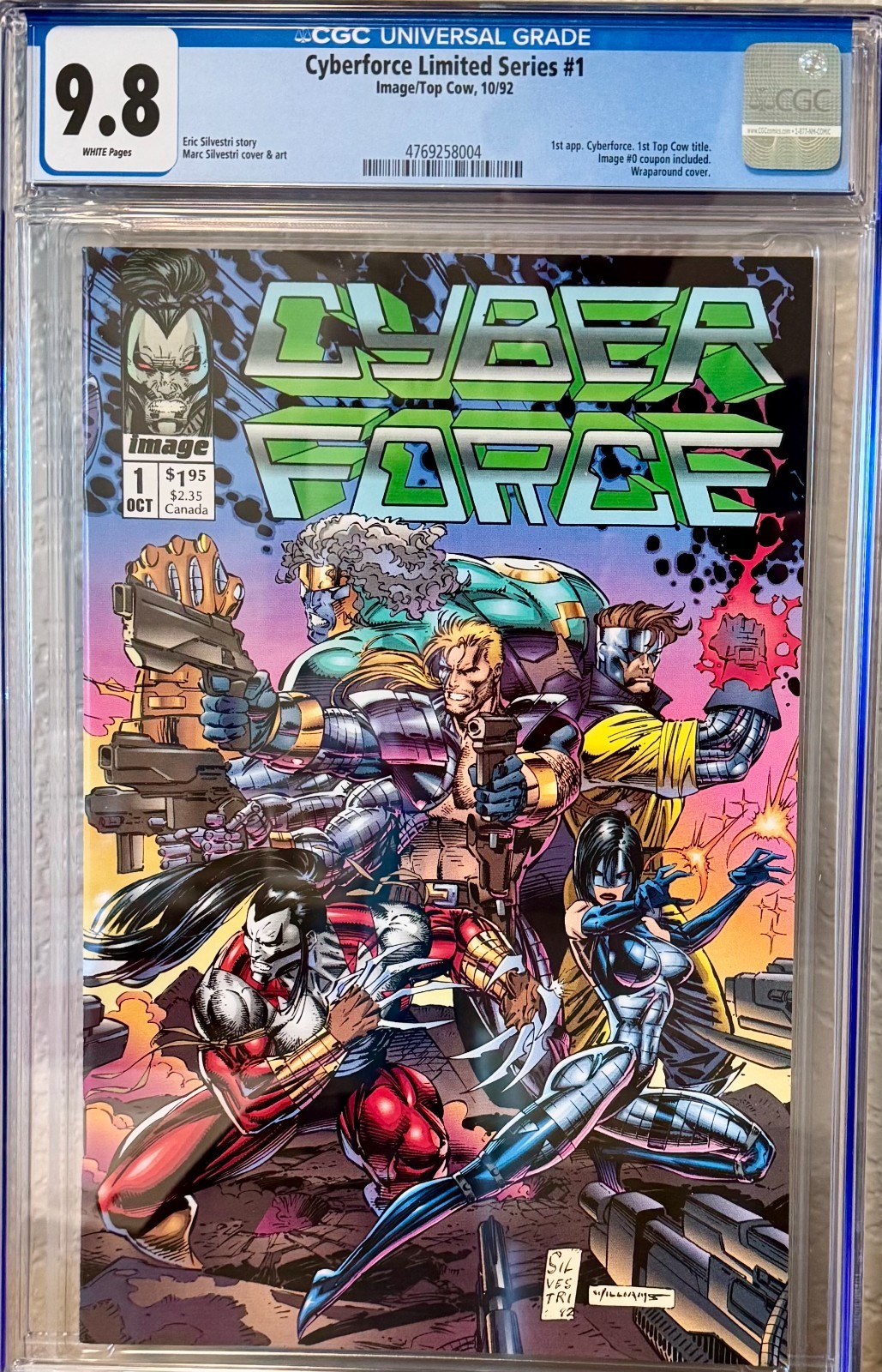 Cyberforce Limited Series #1 CGC 9.8 Wrap Cover Image Comic '92