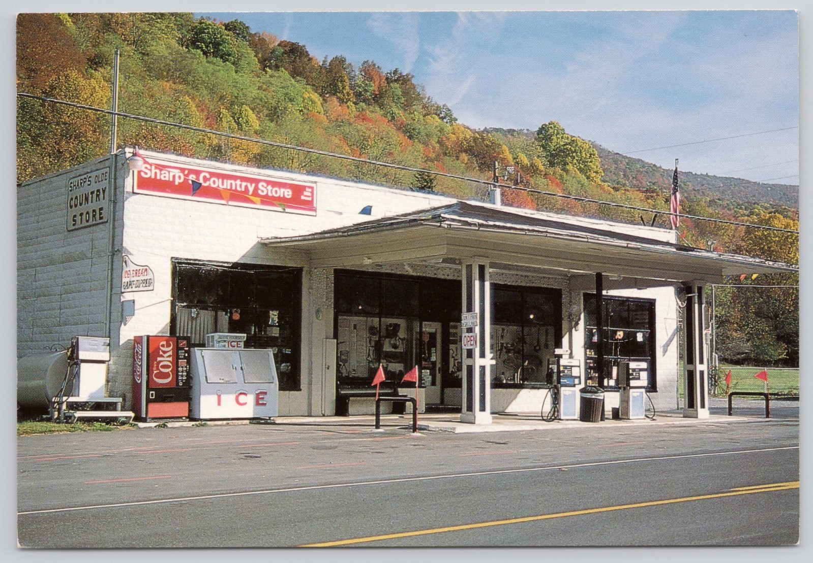 Slatyfork West Virginia Sharps Country Store Gas Station Coke c1990s Postcard E4
