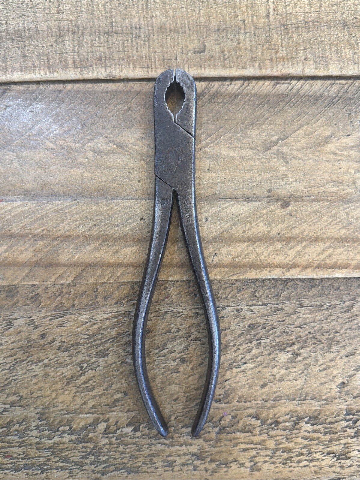 PSW&C GAS BURNER PLIERS 6 1/4” PECK, STOW & WILCOX PS&W #6 MADE IN USA VTG