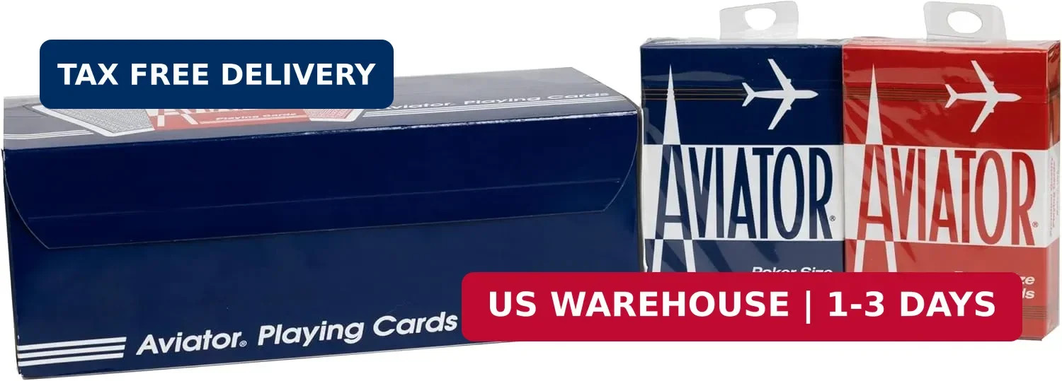 Aviator Playing Cards, 12 Pack, Standard Index Card Decks, Red