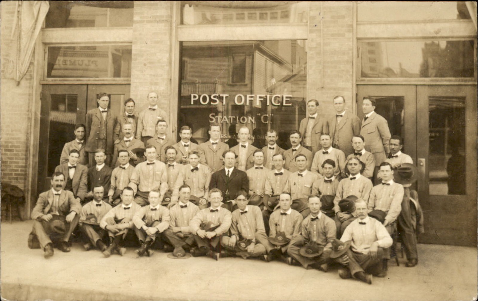 Pico Heights Los Angeles Postmark Post Office Staff Group Station C c1910 RP bhn