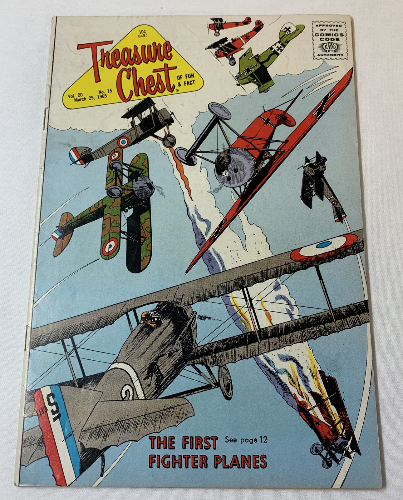 1965 Treasure Chest comic V.20 #15 ~ THE FIRST FIGHTER PLANES