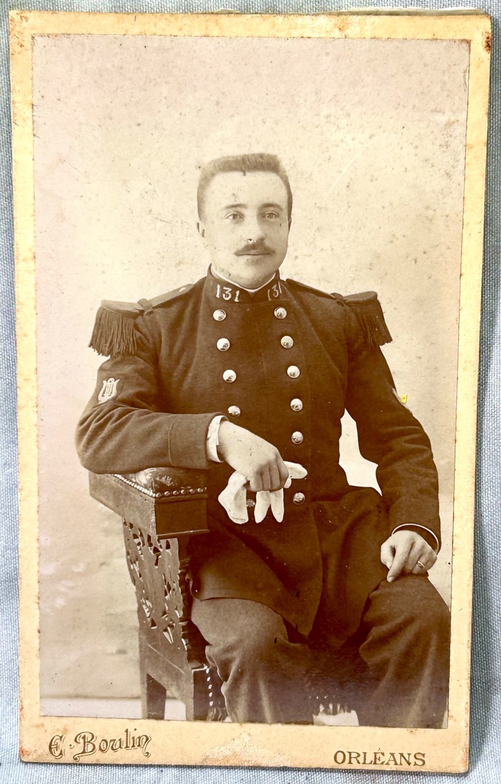 Antique CDV Photo French Soldier Prussian War Marc Poncet 131st Infantry Orléans Antique CDV Photo French Soldier Prussian War Marc Poncet 131st Infantry Orléans