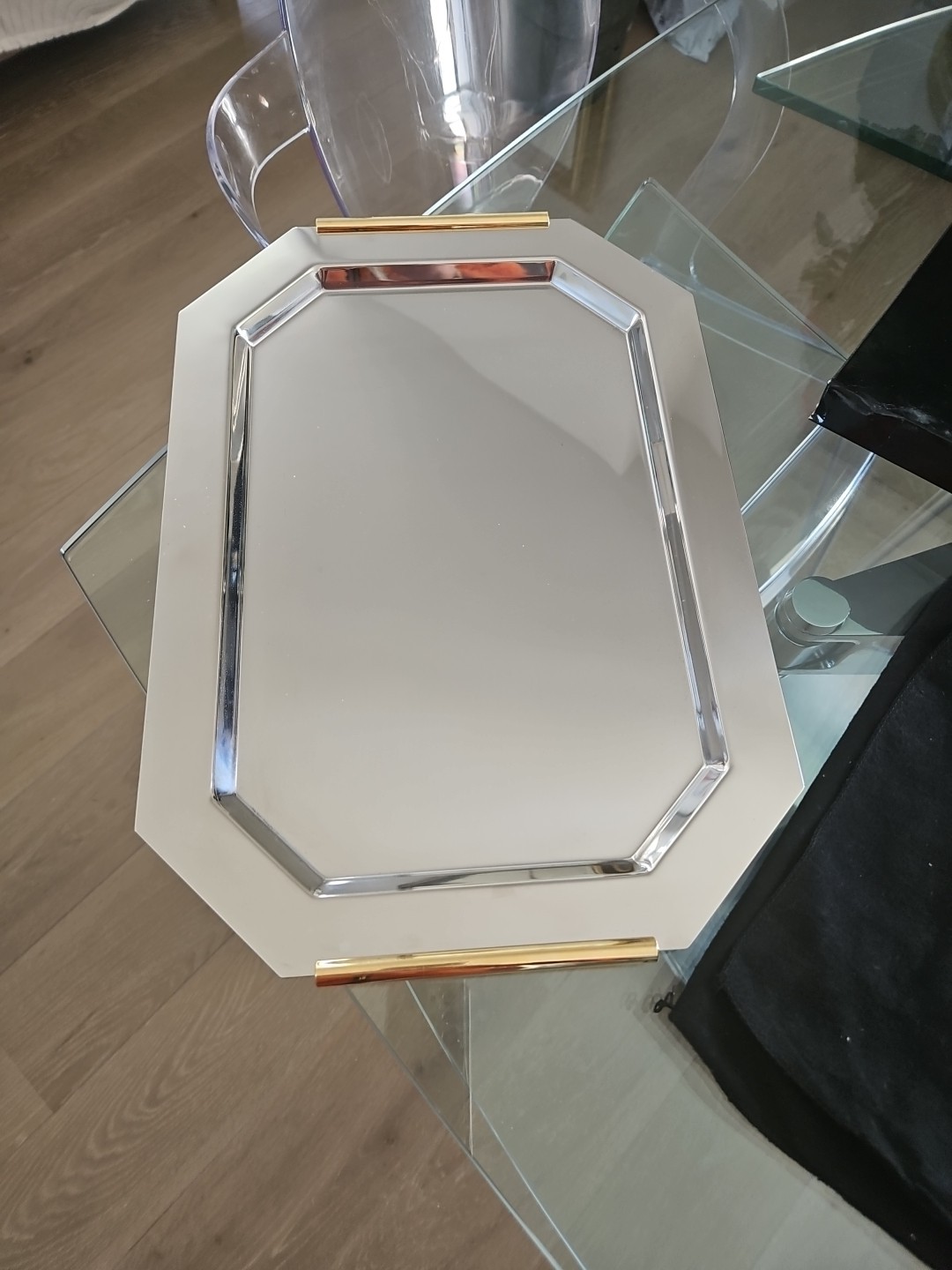 Van Cleef & Arpels Paris Rare & New, Luxury Service Tray Gold Handles