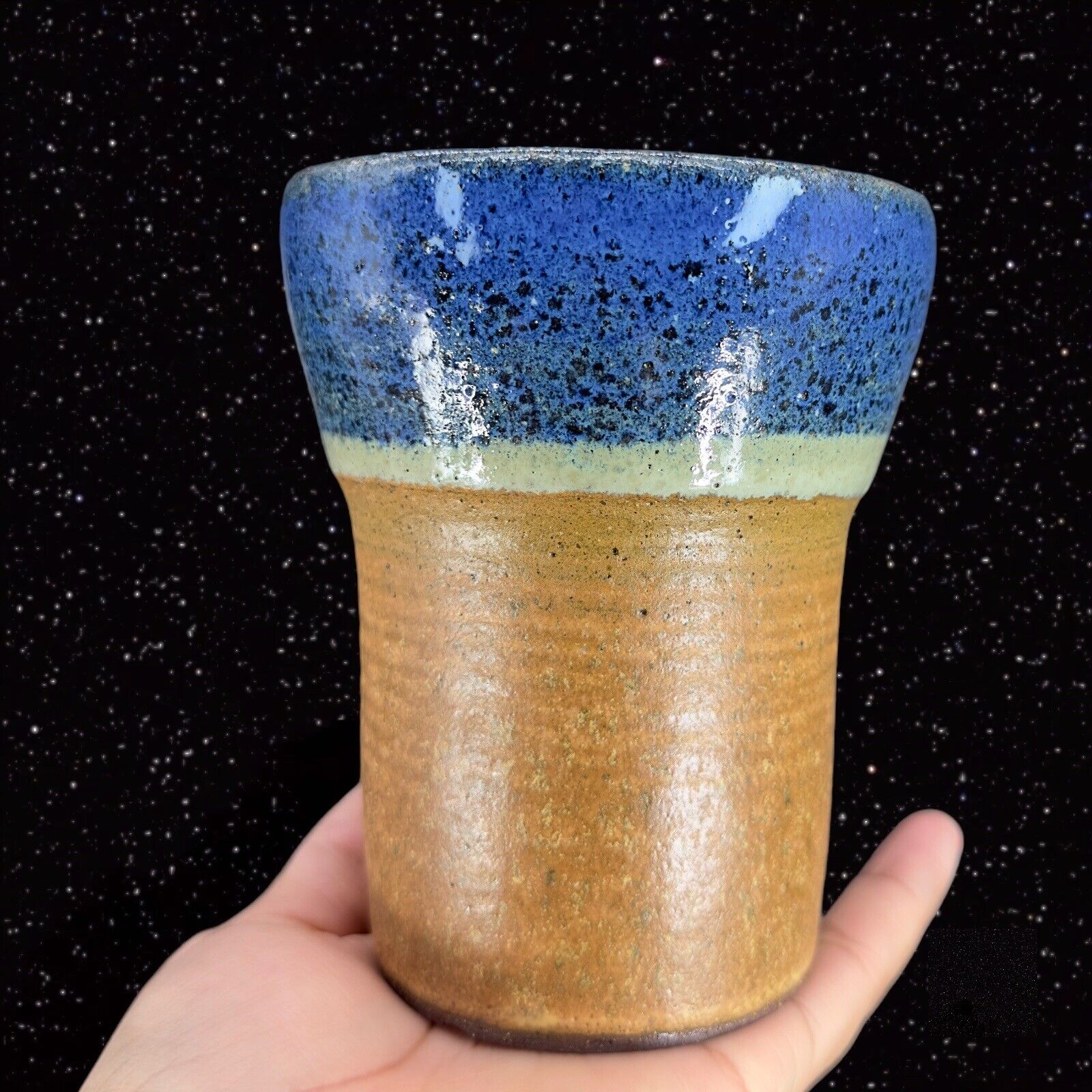 Studio Art Pottery Vase Pot Signed BB Hand Made Stoneware Planter Pot Planter