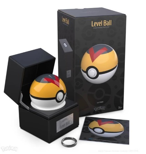 Pokemon Level Ball The Wand Company Official Pokeball Metal Case + Ring USA