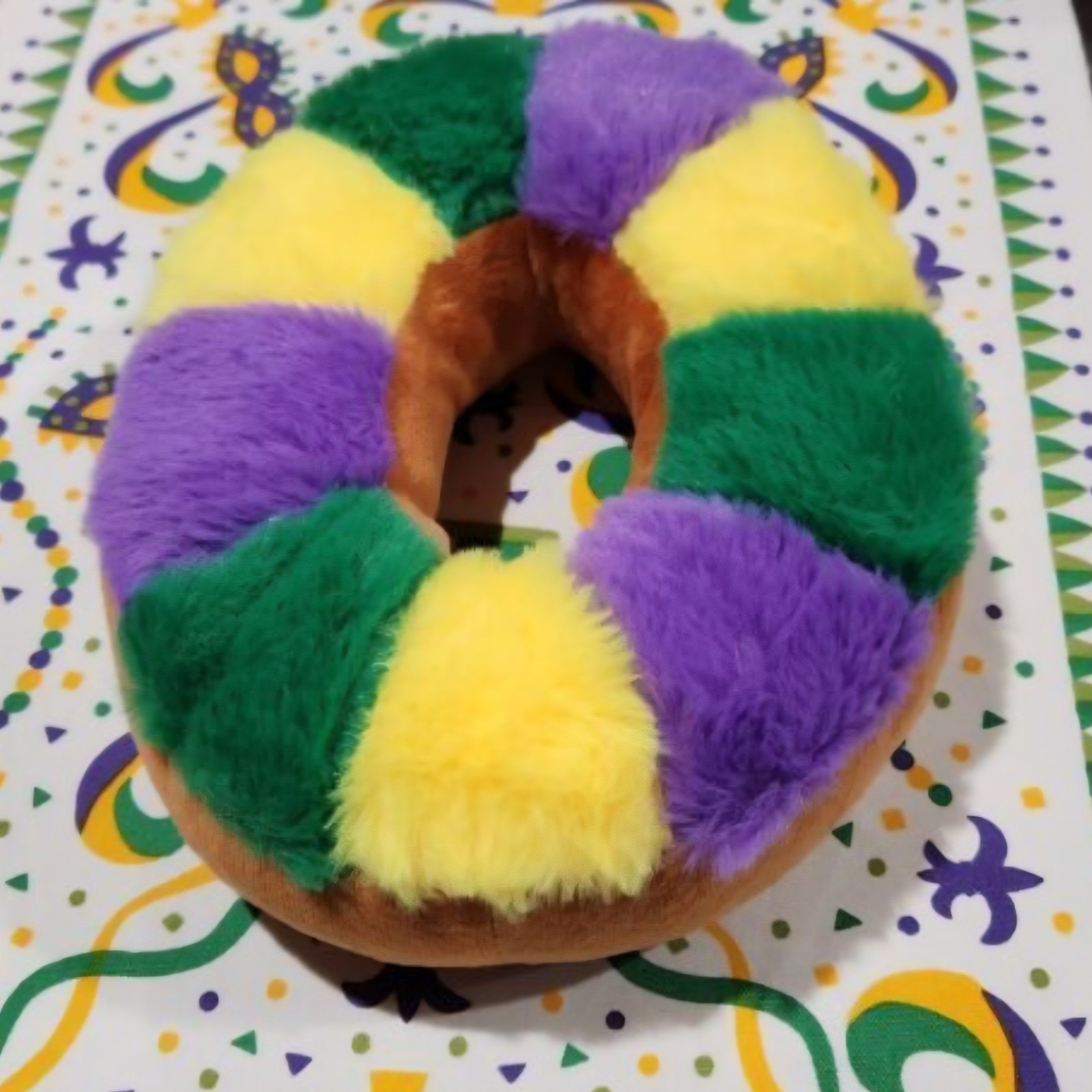 Mardi Gras King Cake Plushed Stuffed Toy 10in New Orleans Carnival New