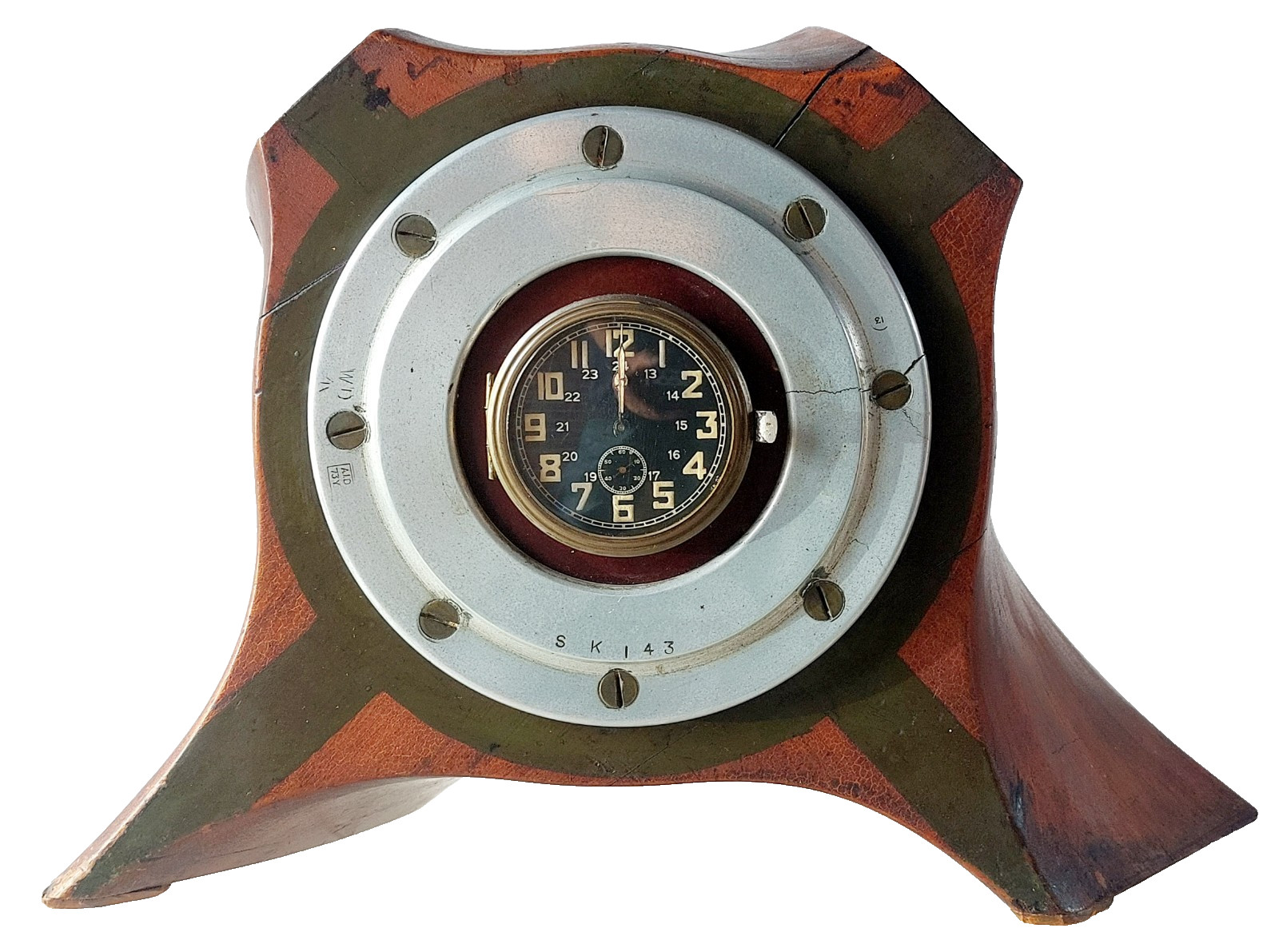 Historic WW1 B.E.2.C Aeroplane Propeller Mantel Clock Kienzle Trench Art RAF RFC