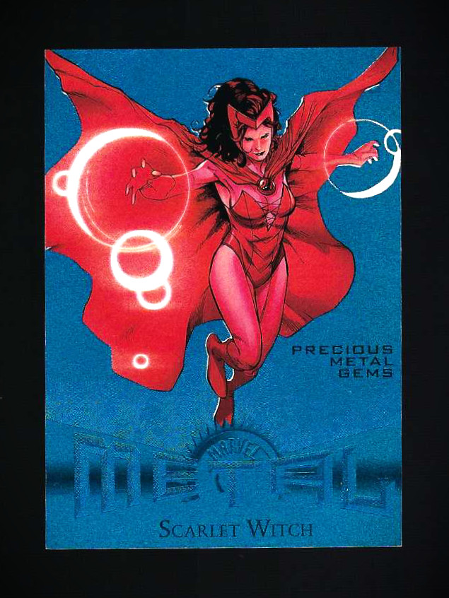 2013 Marvel Fleer Retro Blue PMG /50 Scarlet Witch Precious Metal Gems 6/50