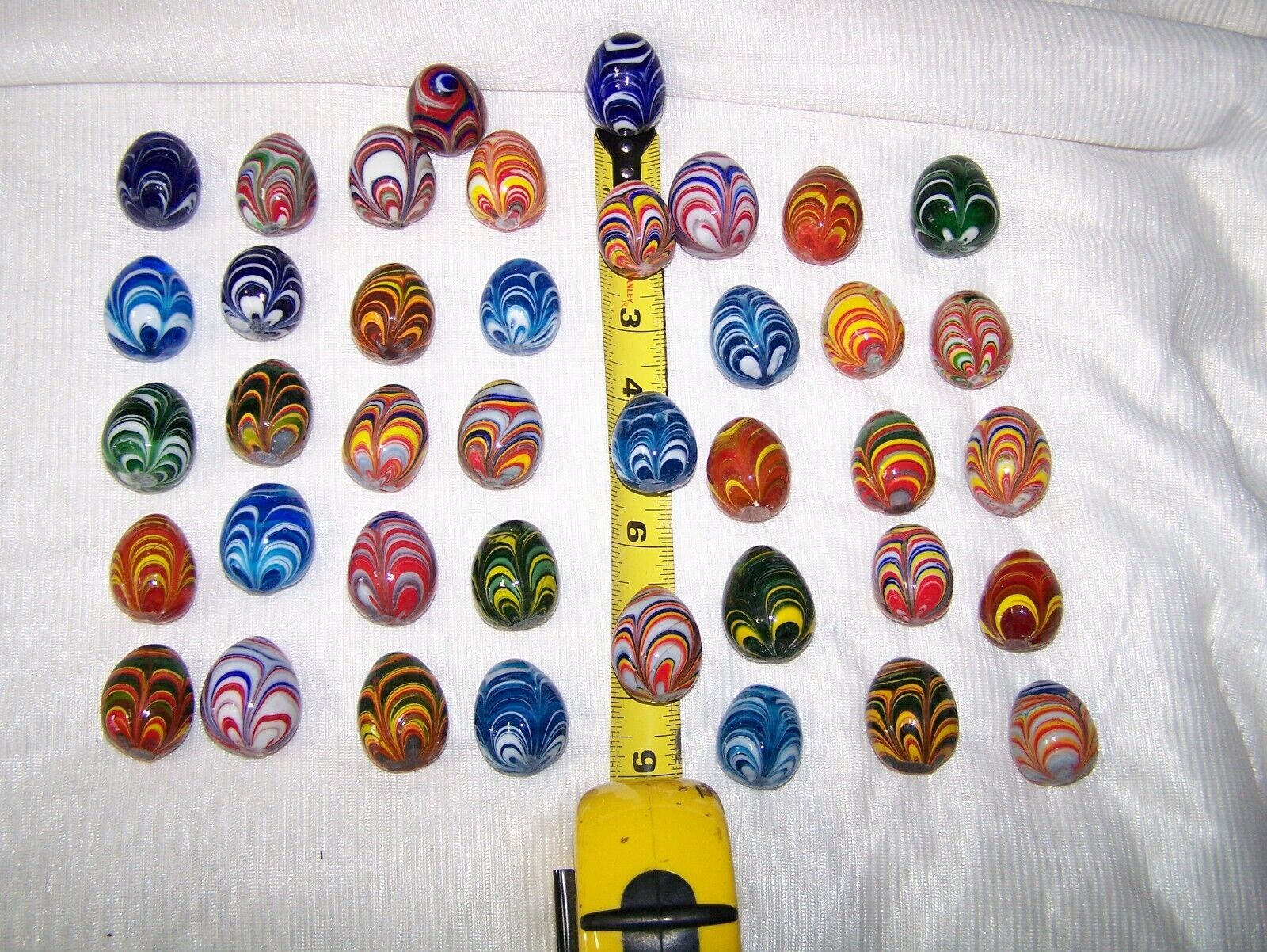 6 mixed Murano blown Glass Eggs Easter bunny Kegel yoni Miniature marble balls