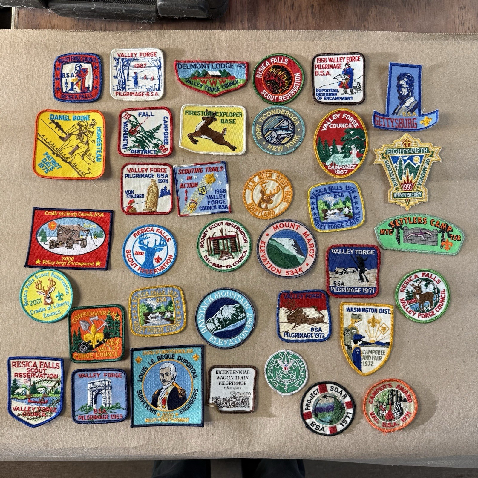 vintage Boy Scout Patche Lot (35) valley forge 60s 70s 80s 90s hiking wilderness
