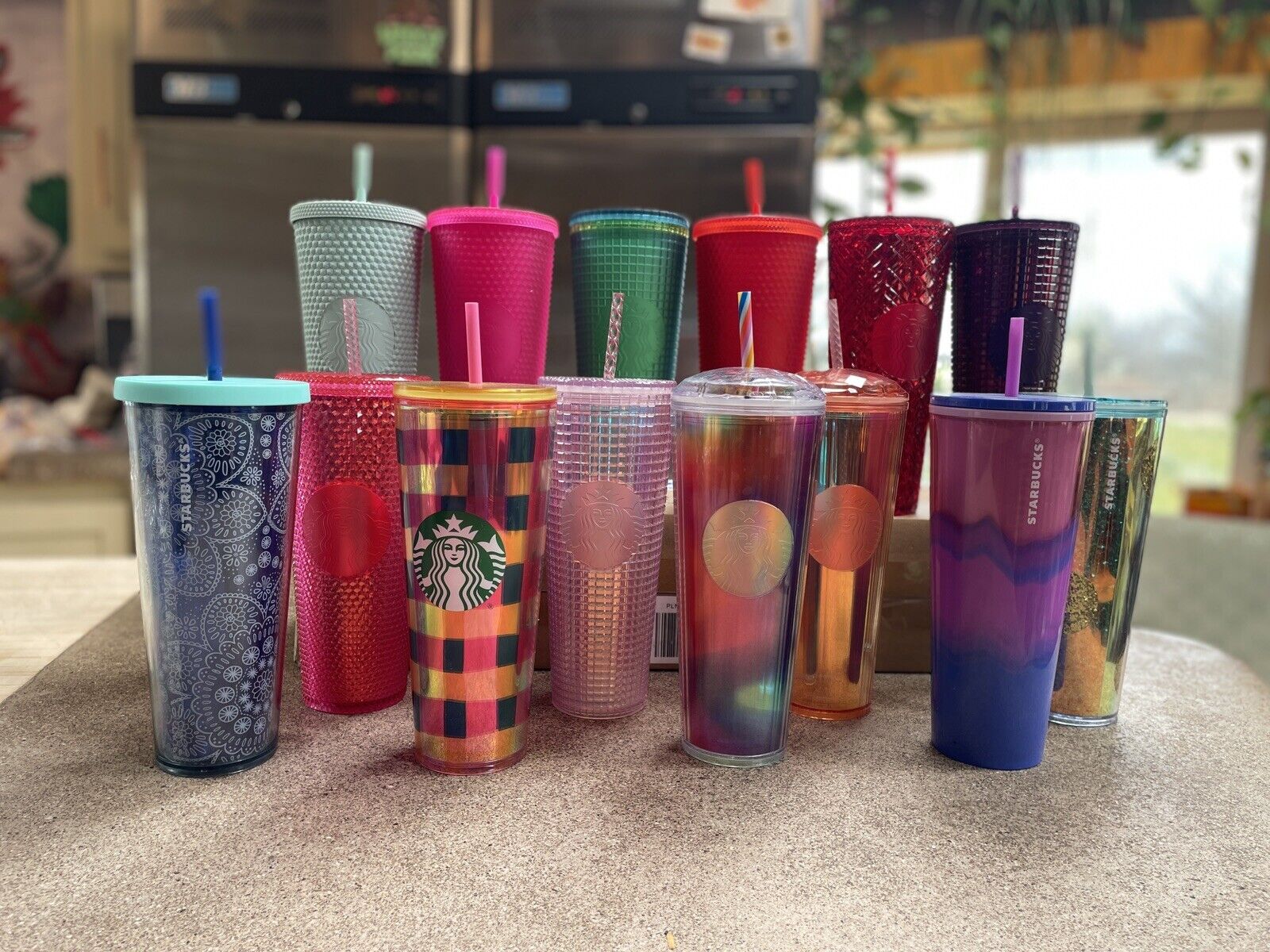 LOT of 14 Starbucks 24 oz Tumblers VENTI CUPS - Colorful, Pink, Red, Blue