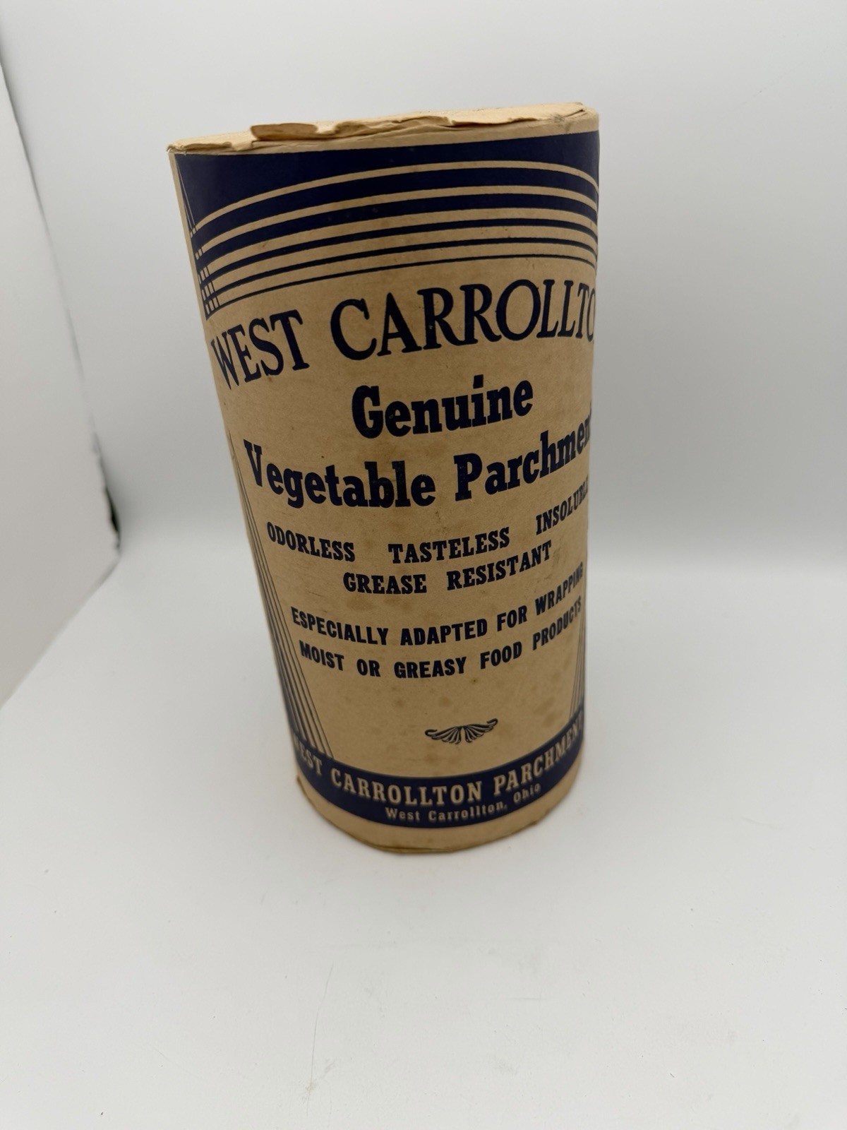 Vtg Genuine Vegetable Parchment Roll Food Wrappers West Carrollton Ohio 8 lbs