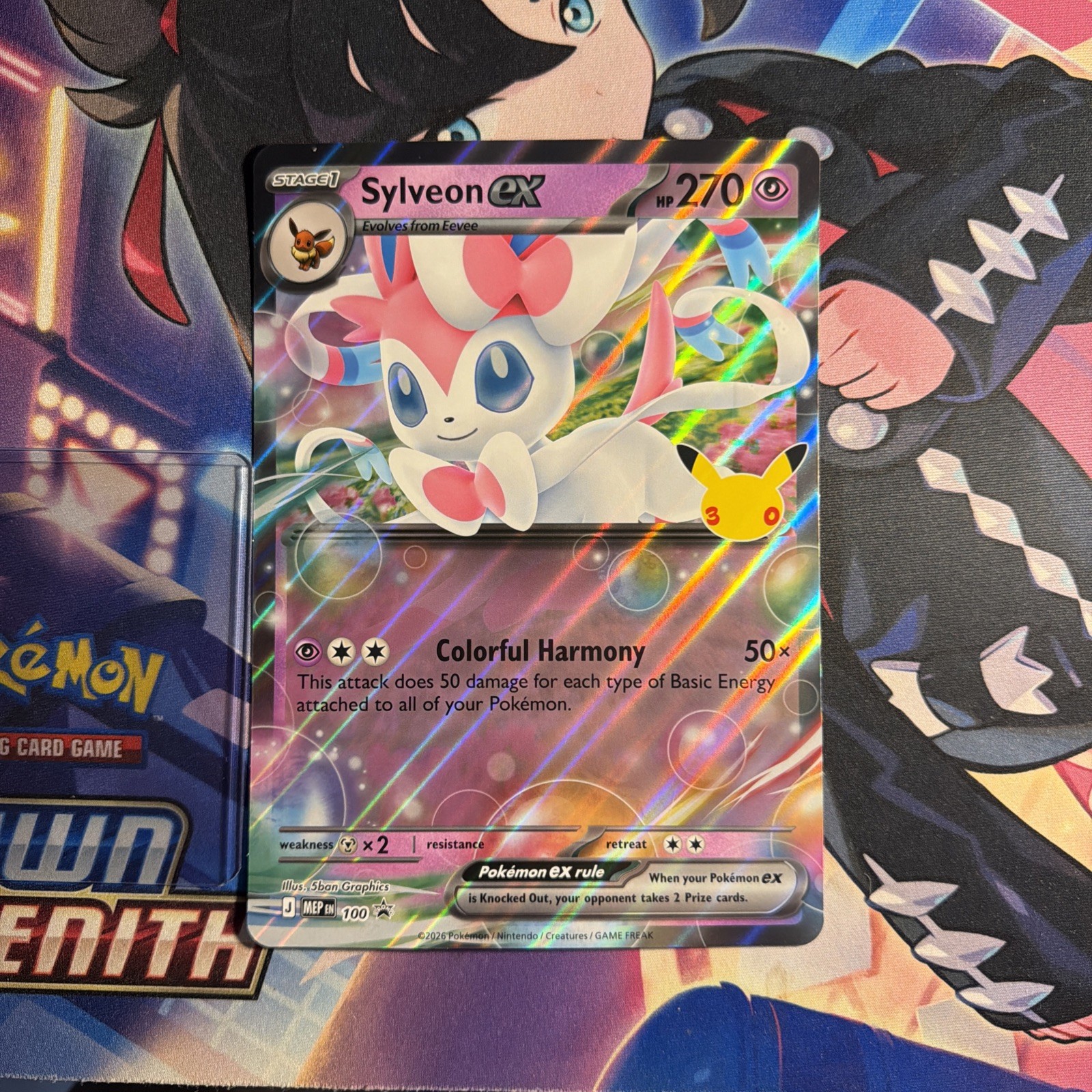 Pokemon TCG - Sylveon EX MEP 100 - 30th Anniversary Celebration promo JUMBO