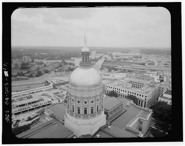 Photo:Atlanta Georgia State Capitol Dome Capitol Square 1930s Aerial View