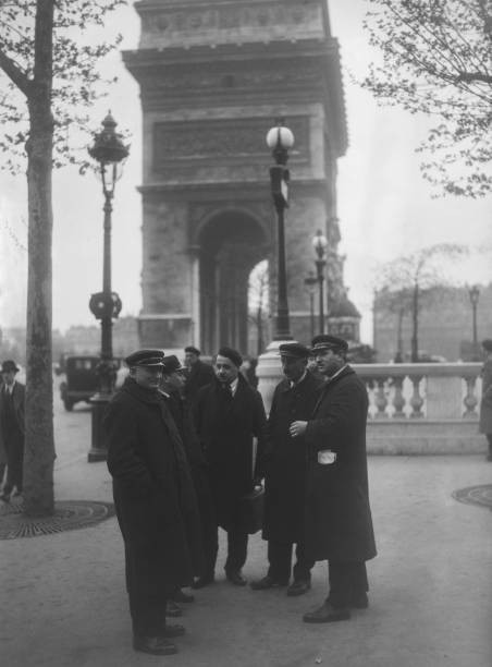 Taxi drivers strike in Paris 1936 France Historic Old Photo