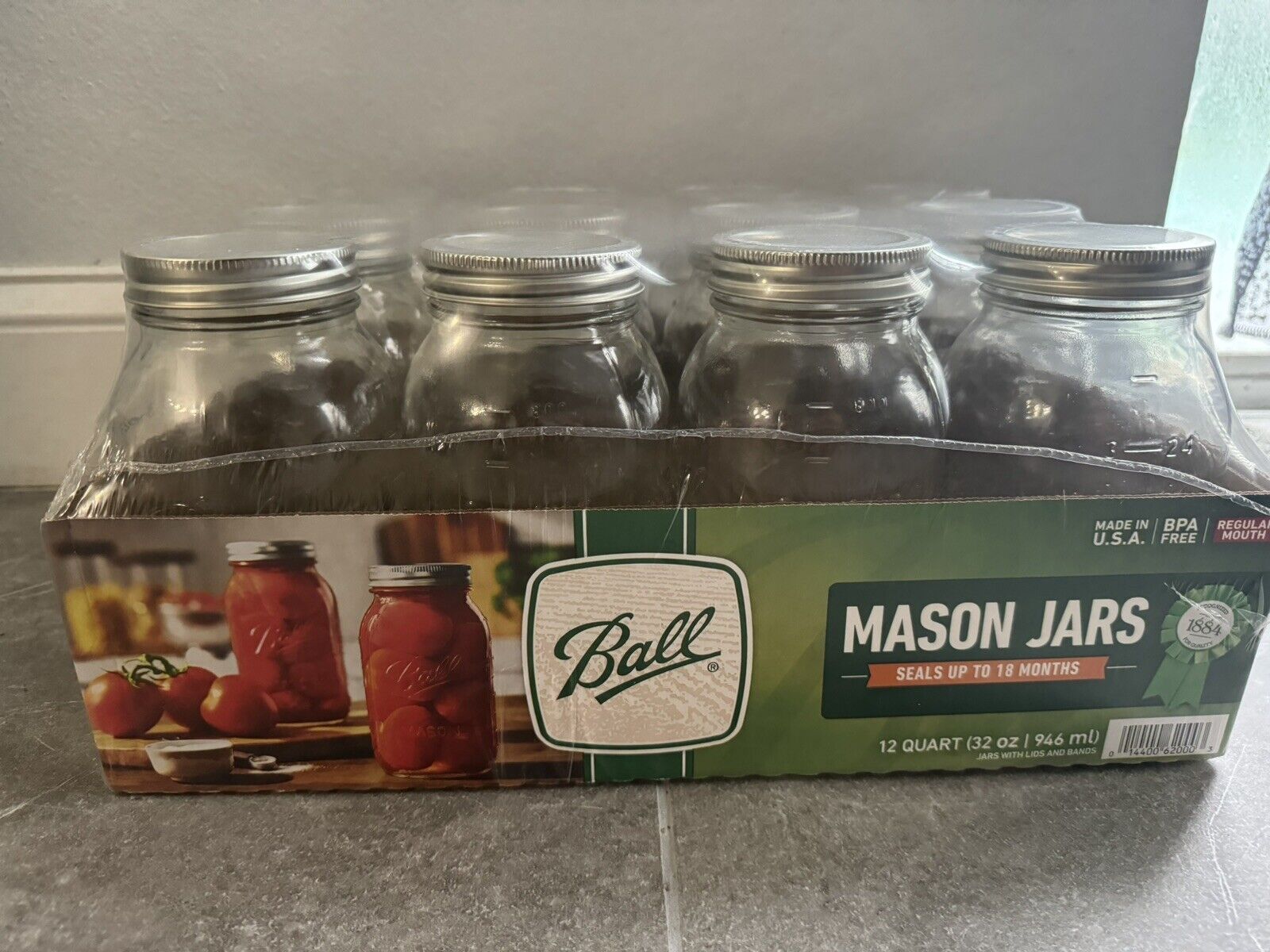 BALL Mason Regular Mouth 32oz Canning Jar - 12 Pack