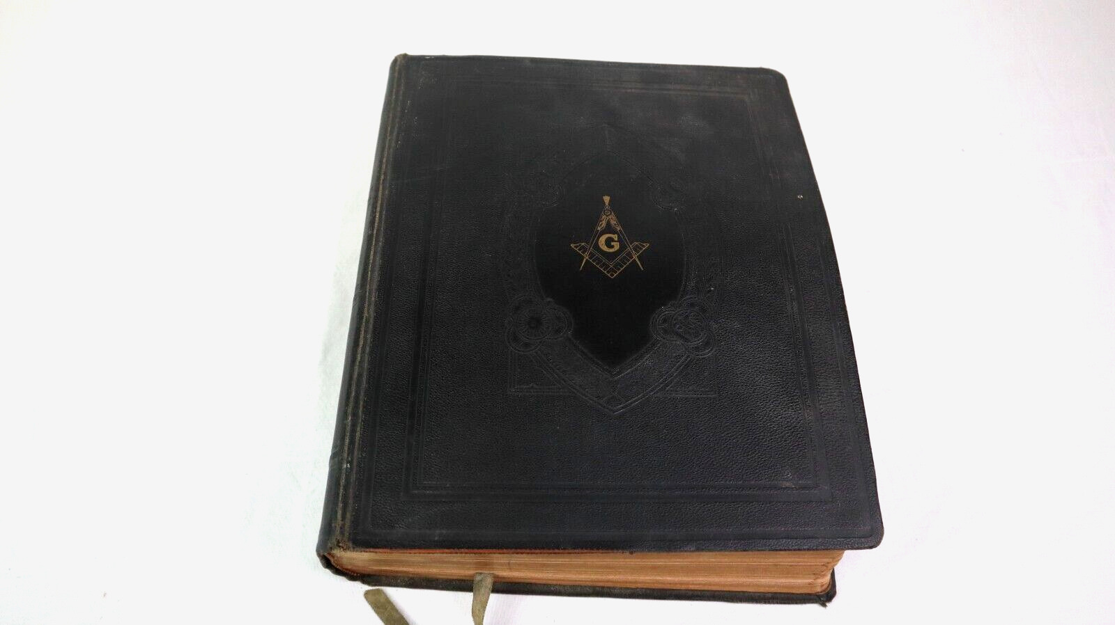 1942 Large HOLY BIBLE Masonic Edition Red Letter Cyclopedic Indexed Hertel Nice
