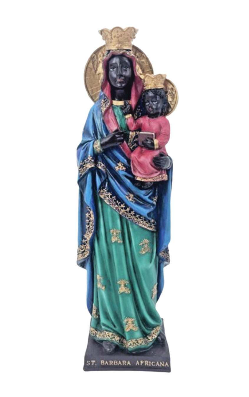 Santa Barbara Africana - African Saint Barbara 12 inch Resin Statue
