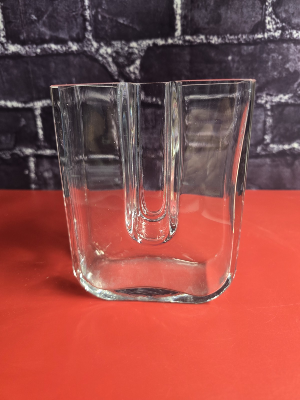 Boda Frezia Bertil Vallien Twin Towers Clear Glass Vase Sweden Vintage Boda Frezia Bertil Vallien Twin Towers Clear Glass Vase Sweden Vintage