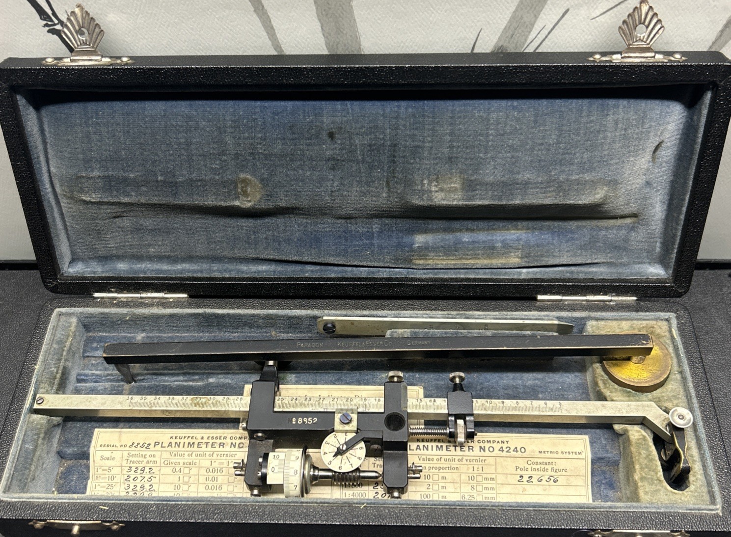 Keuffel & Esser Co. PLANIMETER  No 4240 Complete With Case Paperwork German Made