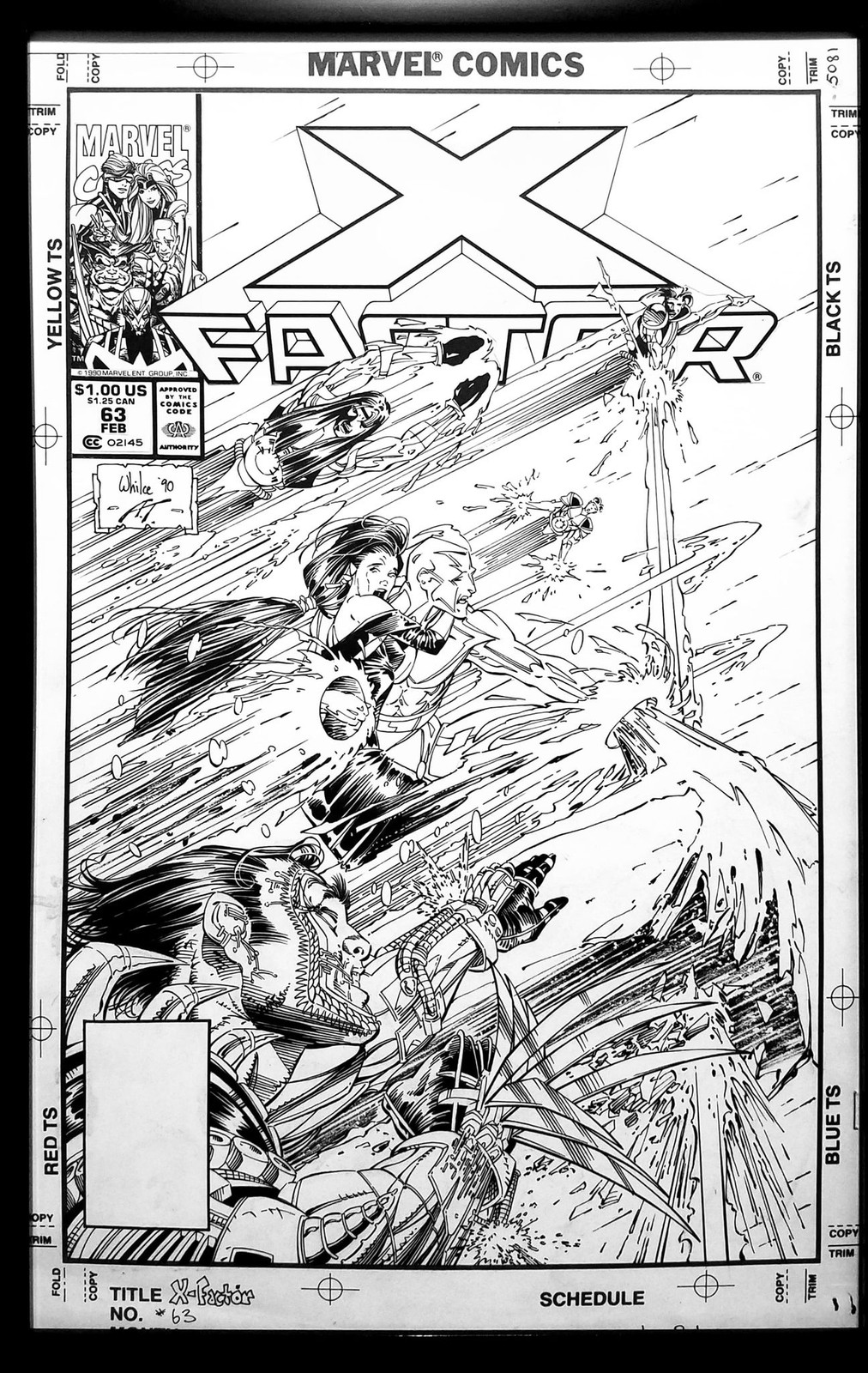 X-Factor #63 by Whilce Portacio 11x17 FRAMED Original Art Poster Marvel Comics