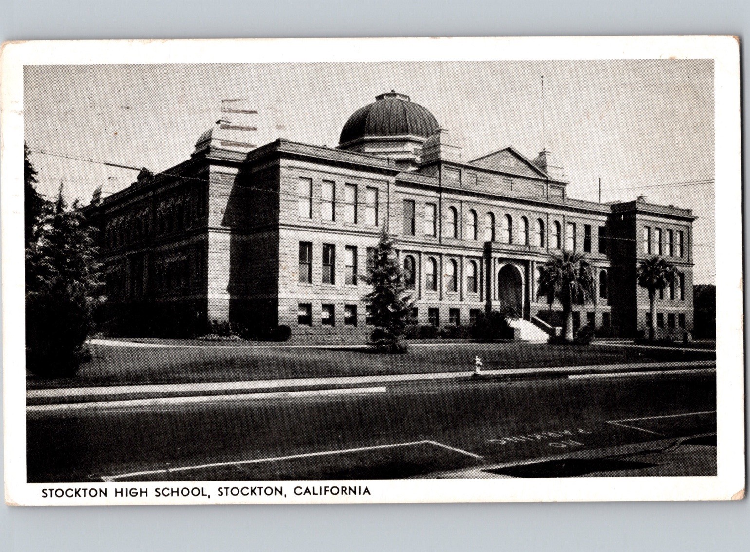 c1941 Stockton High School San Joaquin County California CA Postcard