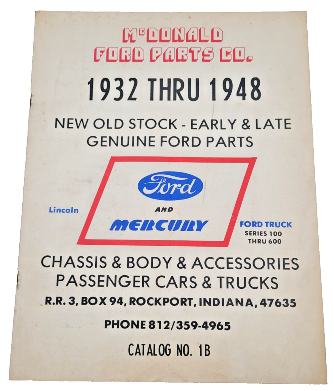 1938-48 Ford Mercury Parts Catalog Book Cars Trucks Flathead V8 Vintage