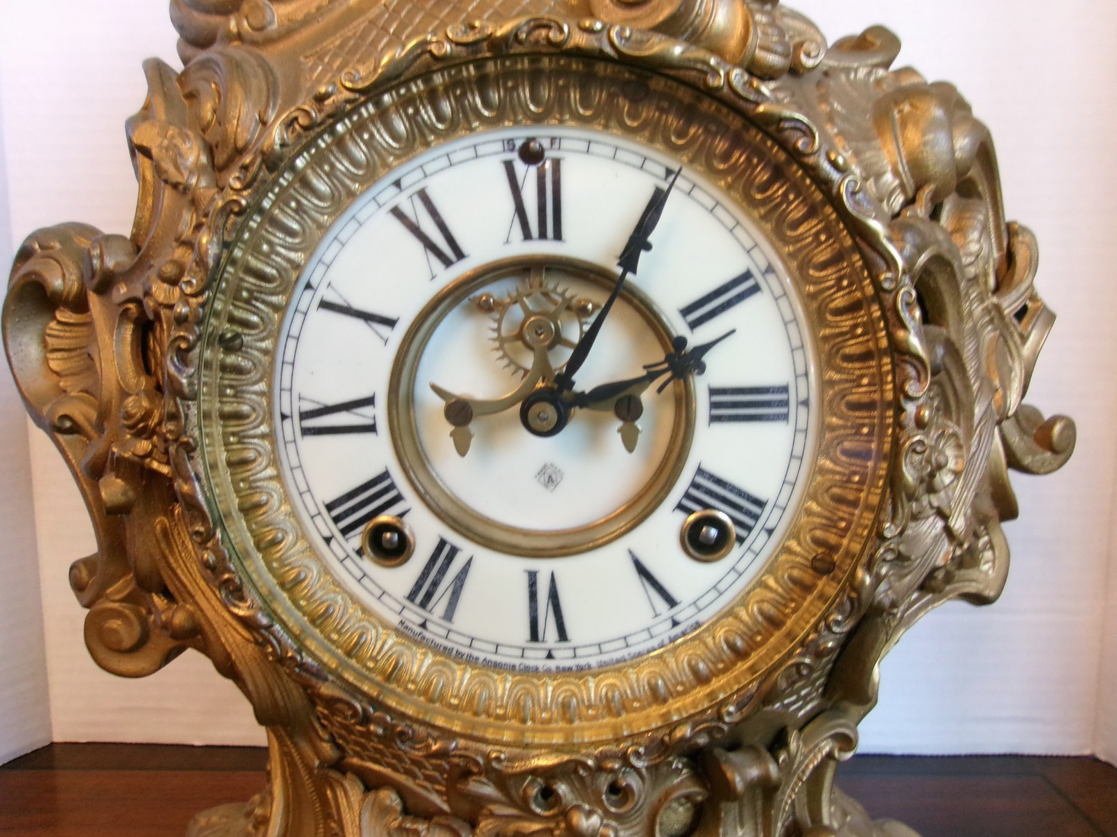 Antique Ansonia RESTORED Mantel Clock Cir 1881 , Open Escapement, Porcelain Dial Antique Ansonia RESTORED Mantel Clock Cir 1881 , Open Escapement, Porcelain Dial