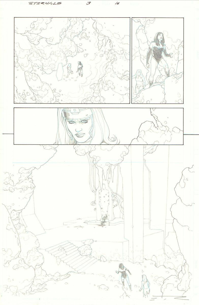 Eternals #3 p.16 - Thena and Sersi Flashback to 100,000 Years art by Esad Ribic