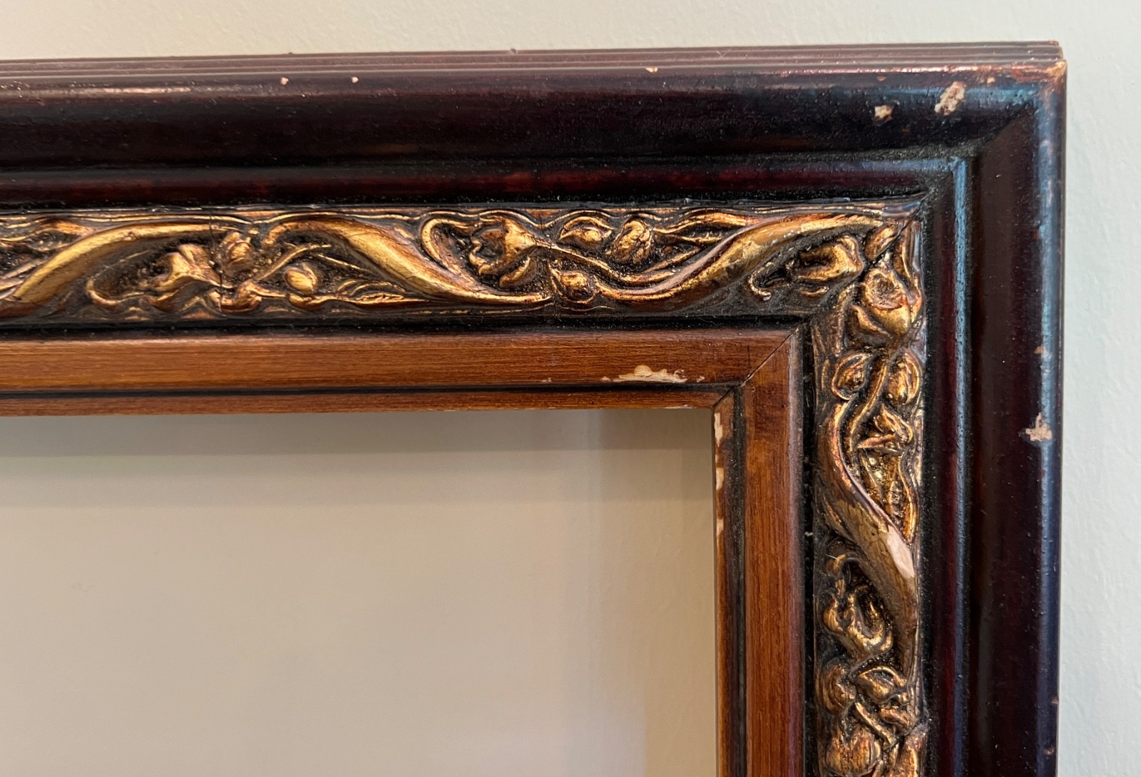 Vintage Mexican Gold Leaf Frame, Fits Art/Mirror: 24x36